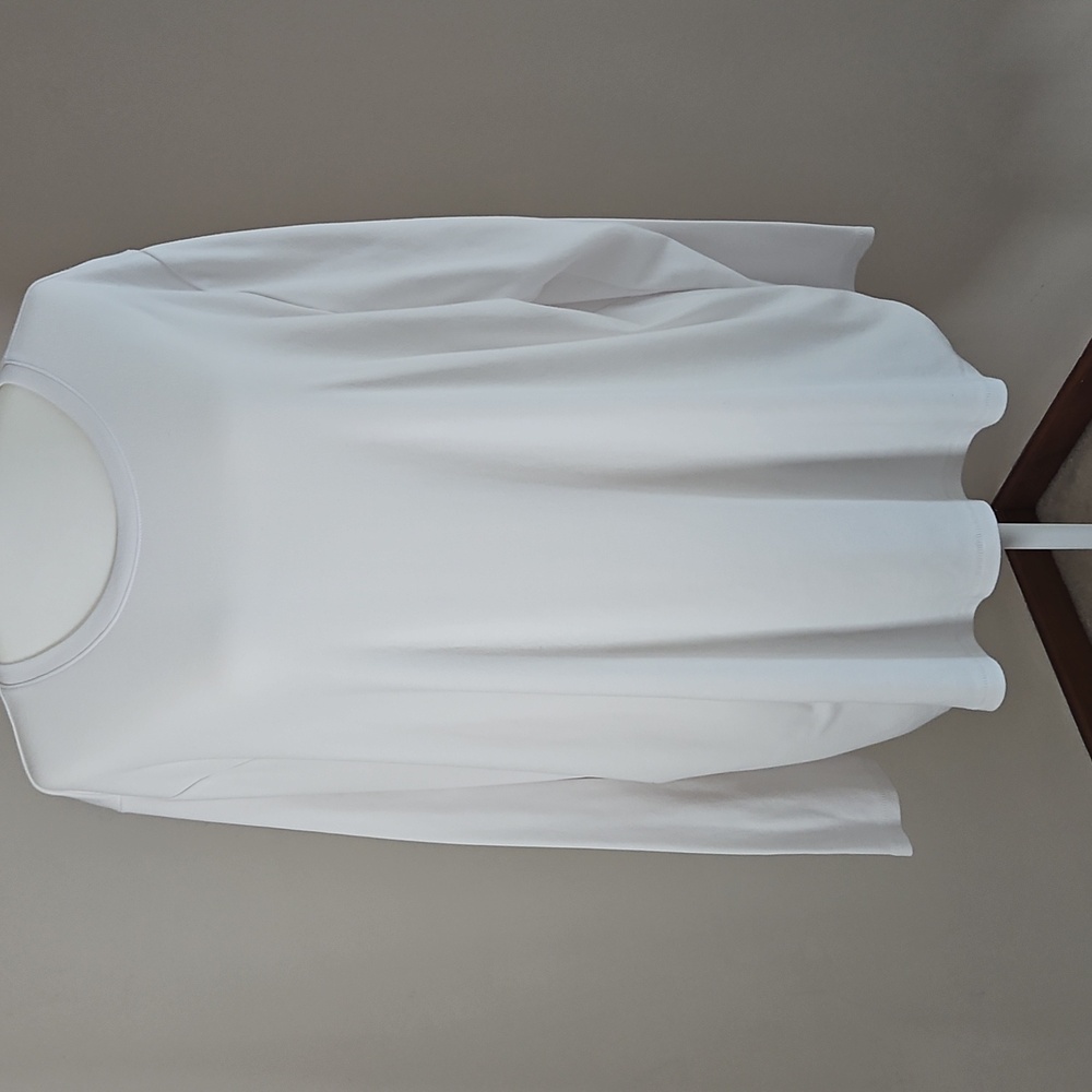 Lane Bryant Long Sleeve White Tee 26/28  Closet Staple Minimalist Stretch